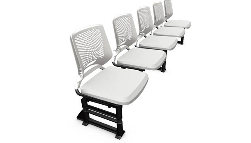Cadeira Longarina Beezi 5 Lugares B12 Elitte Office móveis para escritório em ribeirão preto