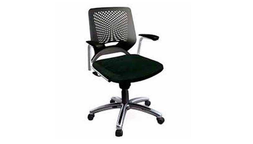 Cadeira Beezi Giratória Cromada com Braço B5 Elitte Office móveis para escritório em ribeirão preto