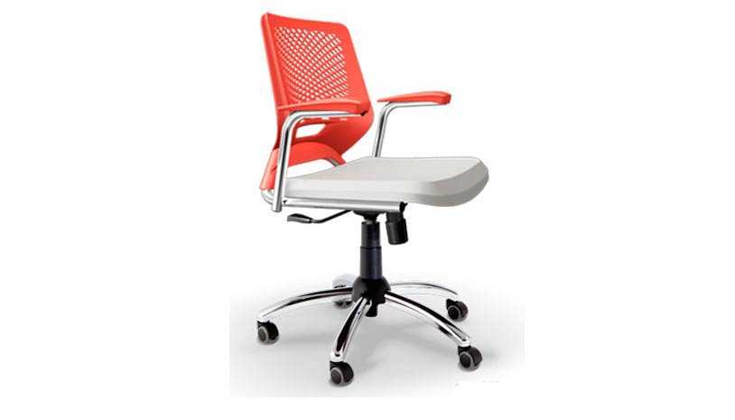 Cadeira Beezi Giratória Cromada com Braço B6 Elitte Office móveis para escritório em ribeirão preto