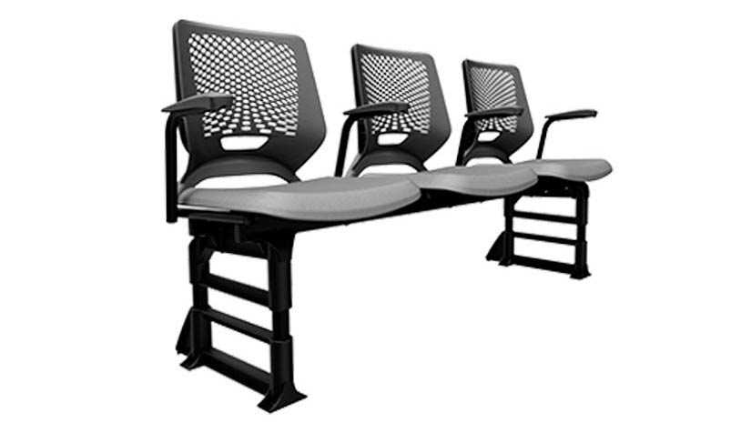 Cadeira Longarina Beezi 3 Lugares B9 Elitte Office móveis para escritório em ribeirão preto