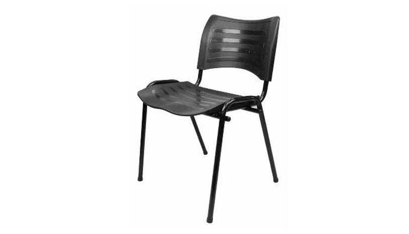 Cadeira Plástica Preta Fixa ISO 01 Elitte Office móveis para escritório em ribeirão preto