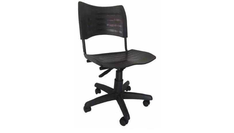 Cadeira Plástica Preta Fixa ISO 02 Elitte Office móveis para escritório em ribeirão preto